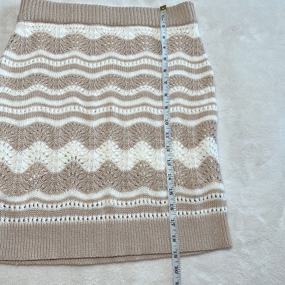 Anthropologie Pointelle Knit Midi Skirt Cream Beige Small - Picture 7 of 9